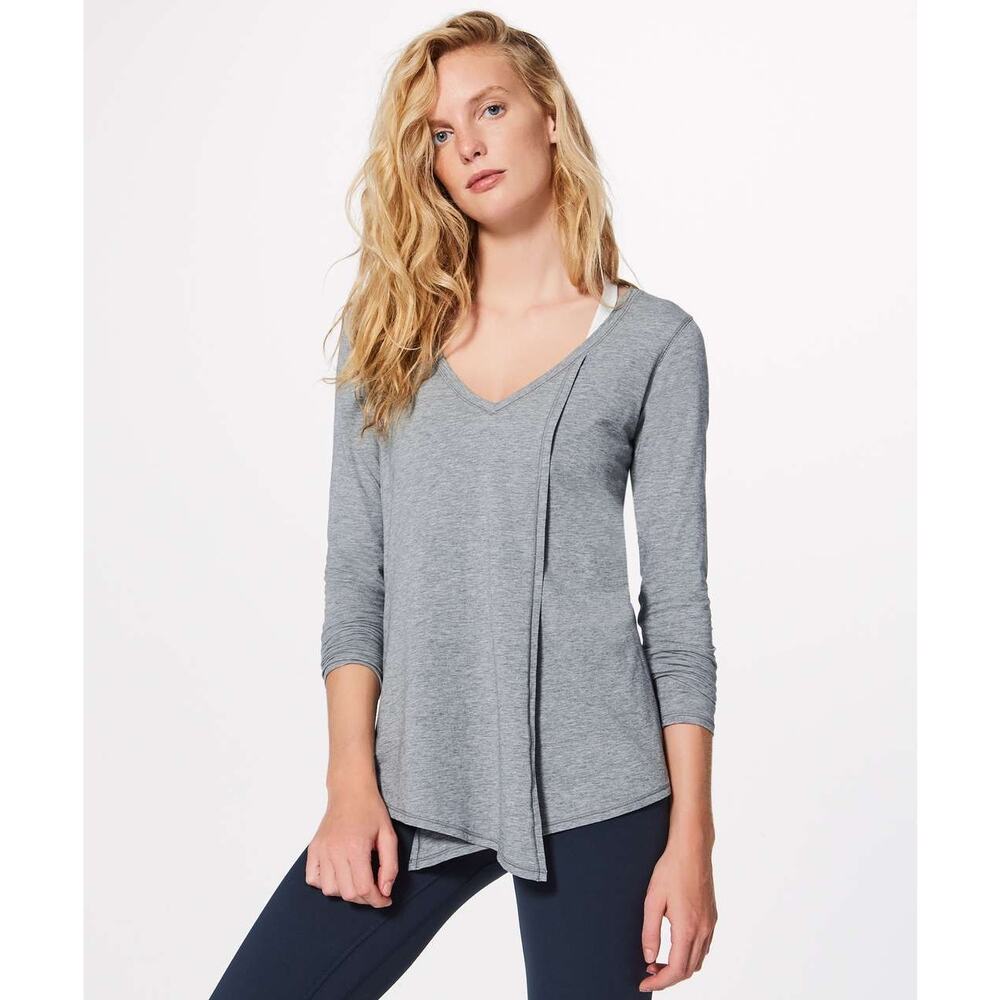 Lululemon Knot a Problem Long Sleeve Tee Gray Women's 8